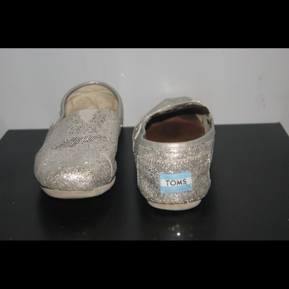 Silver Glitter Toms