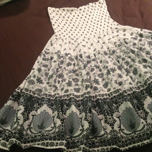 Black and White Strapless Dress.