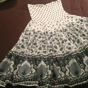 Black and White Strapless Dress.