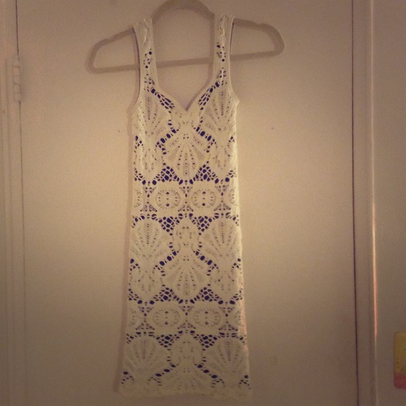 Free people ivory black body con dress