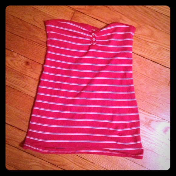 Pink Striped Tube Top