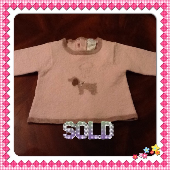 jacadi pink with puppy dog design sweater