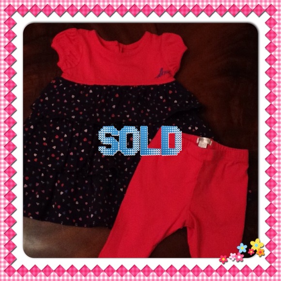 2 piece DKNY baby girl outfit. Pink & blue. NWOT