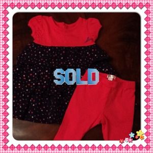 2 piece DKNY baby girl outfit. Pink & blue. NWOT