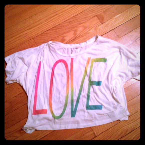White F21 LOVE top