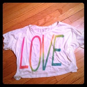 White F21 LOVE top