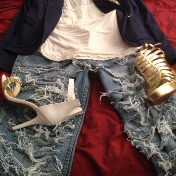 Handmade Distressed Levi Denim - Picture 1 of 4