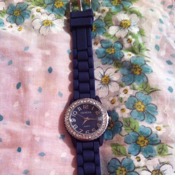 Navy Blue Geneva Watch Worn NWOT