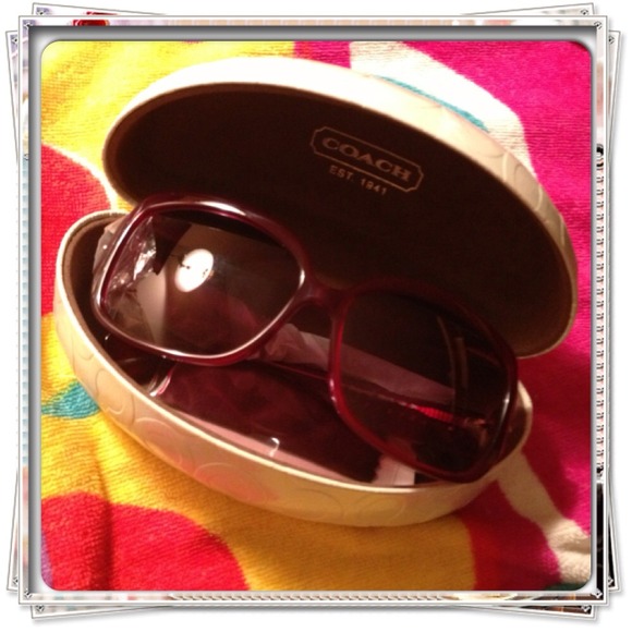 Authentic Coach Burgundy Sunglass