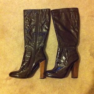 Never worn Dark brown knee-high boots in size 7.5.