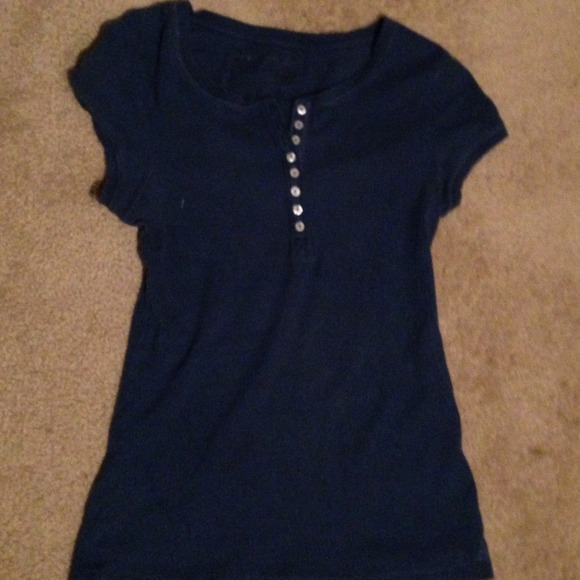 Navy blue button down top. - Picture 1 of 1