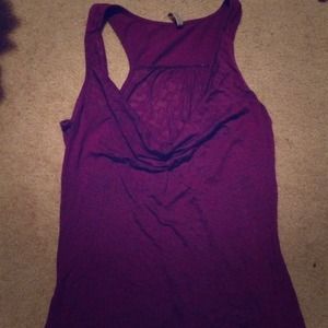 A purple mesh tank top.