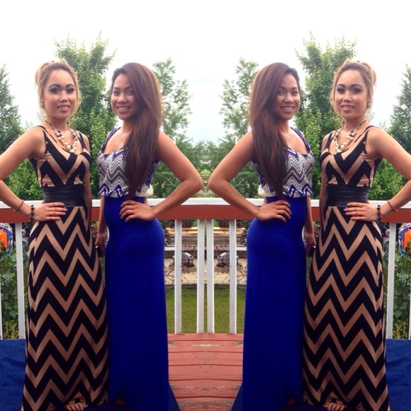 Maxi Dress brown/black zigzag