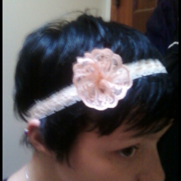 Pink And White Vintage Lace Headband