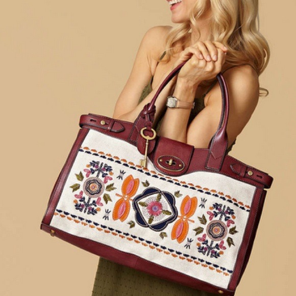 Fossil Handbags - Fossil Vintage Re-Issue Embroidered Weekender Bag