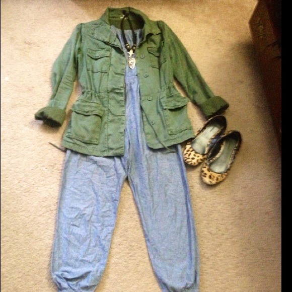 American Apparel blue chambray romper / jumpsuit