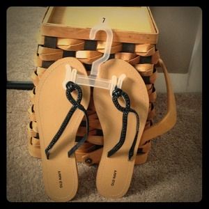 Black beaded sandals