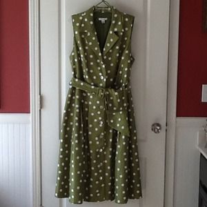 Green polka dot dress