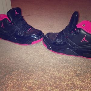 Pink and black Jordan's