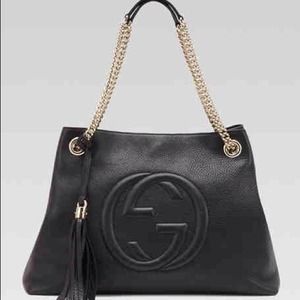 Today Only!!😍GUCCI Medium Leather Soho Chain Tote