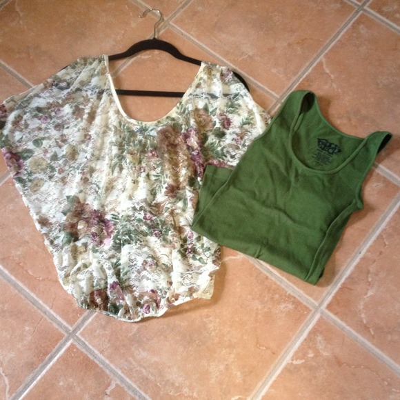 BUNDLED Top/tank plus bare shoulder top