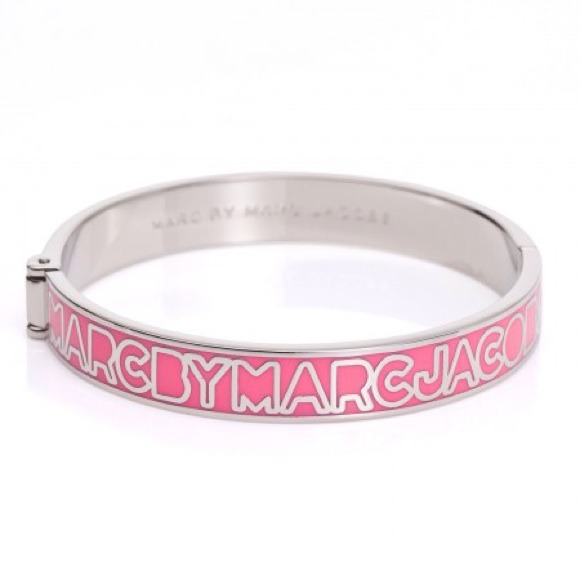 Marc by Marc Jacobs Accessories - Marc by Marc Jacobs Pink Enamel Logo Bangle