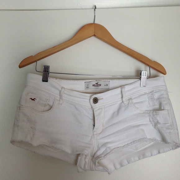 Hollister White Denim Shorts