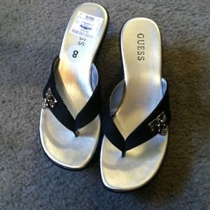 Guess! Size 8 wedge slip on sandals