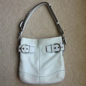 Authentic Coach Bag white with silver hardware