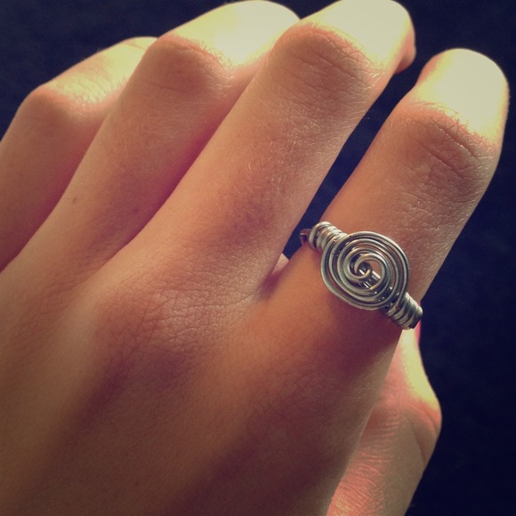 Silver wire rose ring