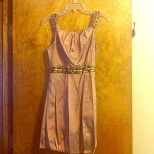 Iridescent gold dress with beading bundled
