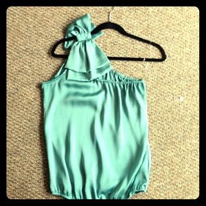 Green One shoulder shirt