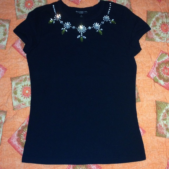 Black blouse, 100% cotton.