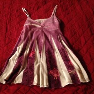 Spaghetti strap purple flowy top. Size Small Jr