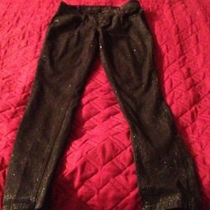 Size 6 Black Jeans with multicolor small glitter