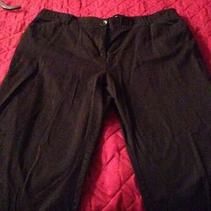 Black chino type pants. 16W. Short.