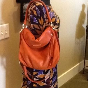 Darling orange leather shoulder bag