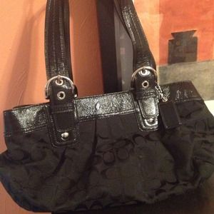 Black Coach Signature C Tote Handbag