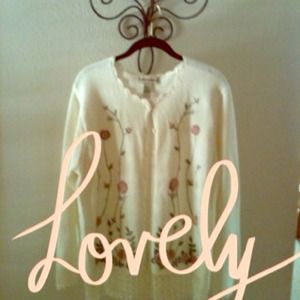 Embroidered Cardigan. Never worn. Like new!