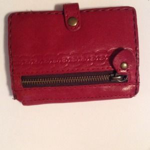 Red leather wallet