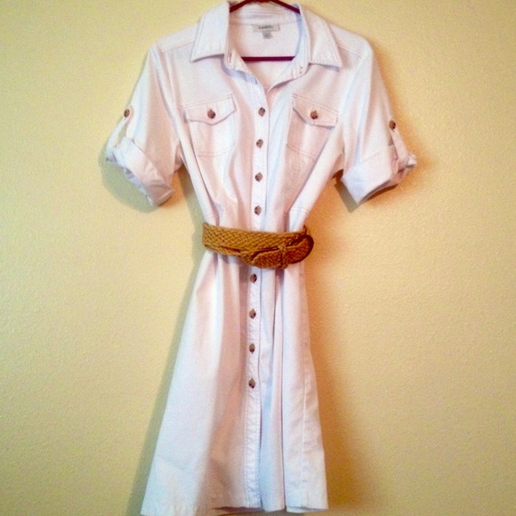dress barn  Dresses & Skirts - Sz 16 white jean / denim dress (without belt)
