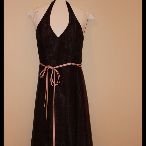 Chocolate brown cocktail dress.
