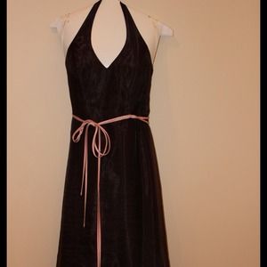 Chocolate brown cocktail dress.