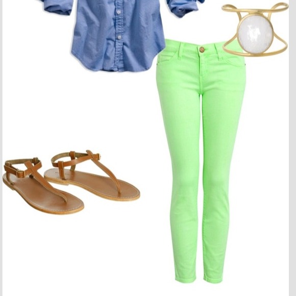 Toothpick Skinny in Neon Green 7 for all man kind