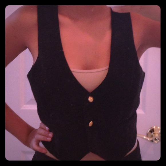 Velvet plaid vest