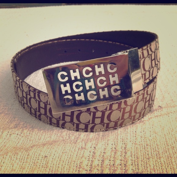 Carolina Herrera Signature Logo Brown Belt