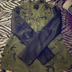 Leather camo jacket