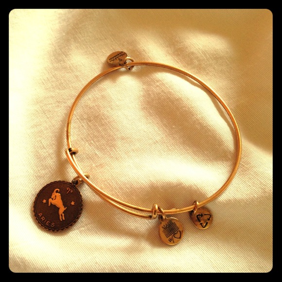 Alex and Ani Aries Charm Bangle - Russian Gold