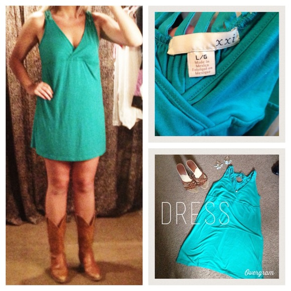 Forever 21 teal dress large