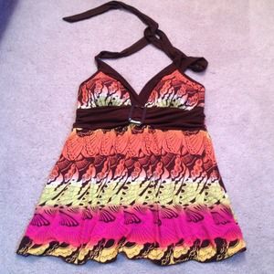 Dressy patterned halter top